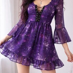 Midnight Hour from Hot Topic Purple Celestial Mini Dress size 3x